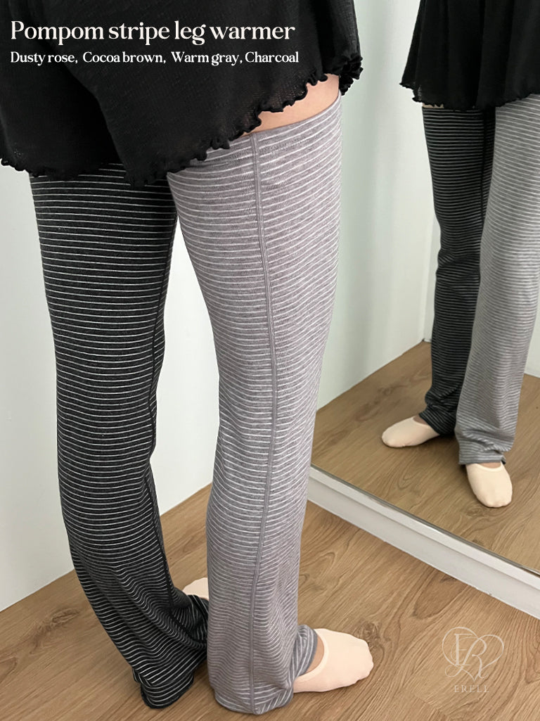 Pompom Stripe Leg Warmer