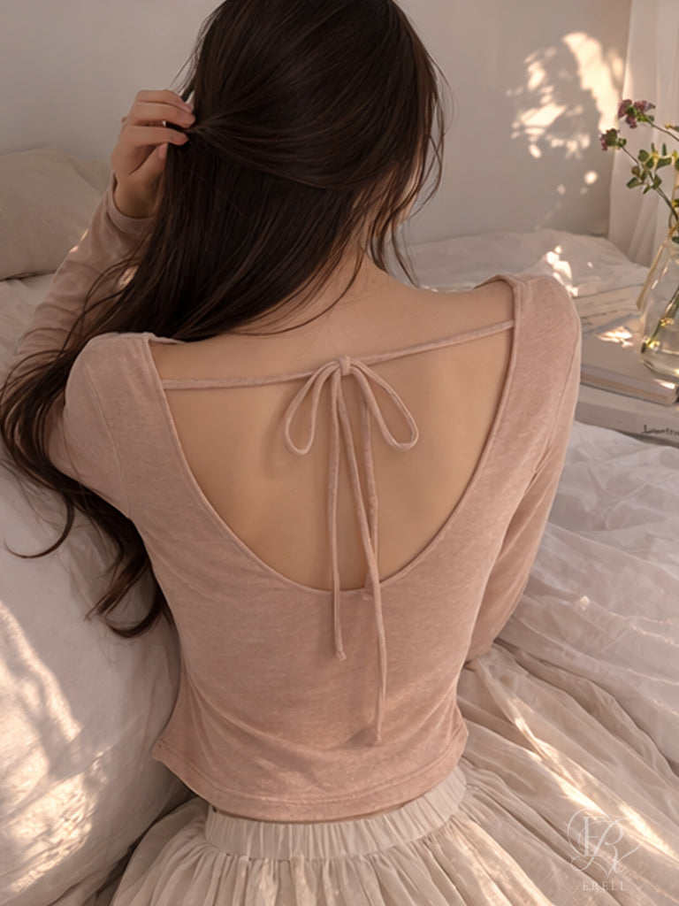 Back Ribbon-Tie Top