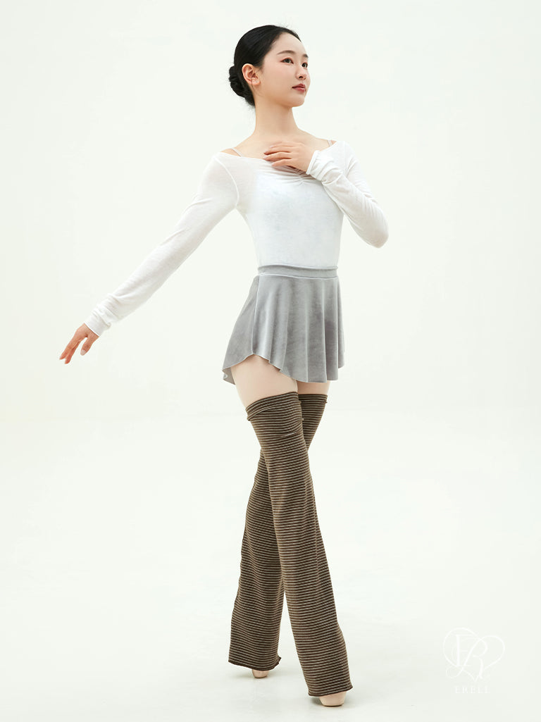 Pompom Stripe Leg Warmer